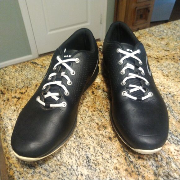 Oakley Men's Ripcord Golf Shoes Ortholite Soft Spike Black/White Leather Sz 11.5 - Picture 2 of 12